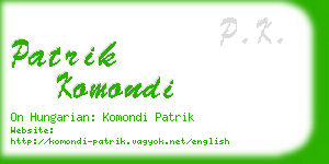 patrik komondi business card